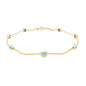 Bezel Set Aquamarine Station Bracelet for Women