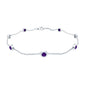 Real Amethyst Chain Bracelet in Bezel Setting