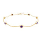 Real Amethyst Chain Bracelet in Bezel Setting