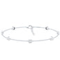 Bezel Set Moissanite Station Bracelet in Silver for Women