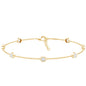 Round Cut Certified Moissanite Chain Bracelet in Bezel Setting