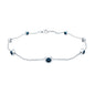Bezel Set London Blue Topaz Station Chain Bracelet