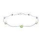 Bezel Set Seven Stone Peridot Station Bracelet