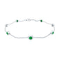 Bezel Set Emerald Station Chain Bracelet for Her