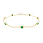 Bezel Set Emerald Station Chain Bracelet for Her