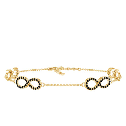 Certified Lab Grown Black Diamond Infinity Chain Bracelet