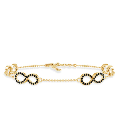 Certified Lab Grown Black Diamond Infinity Chain Bracelet