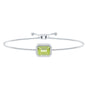 1.8 Carat Emerald Cut Peridot and Diamond Bolo Chain Bracelet