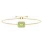 1.8 Carat Emerald Cut Peridot and Diamond Bolo Chain Bracelet