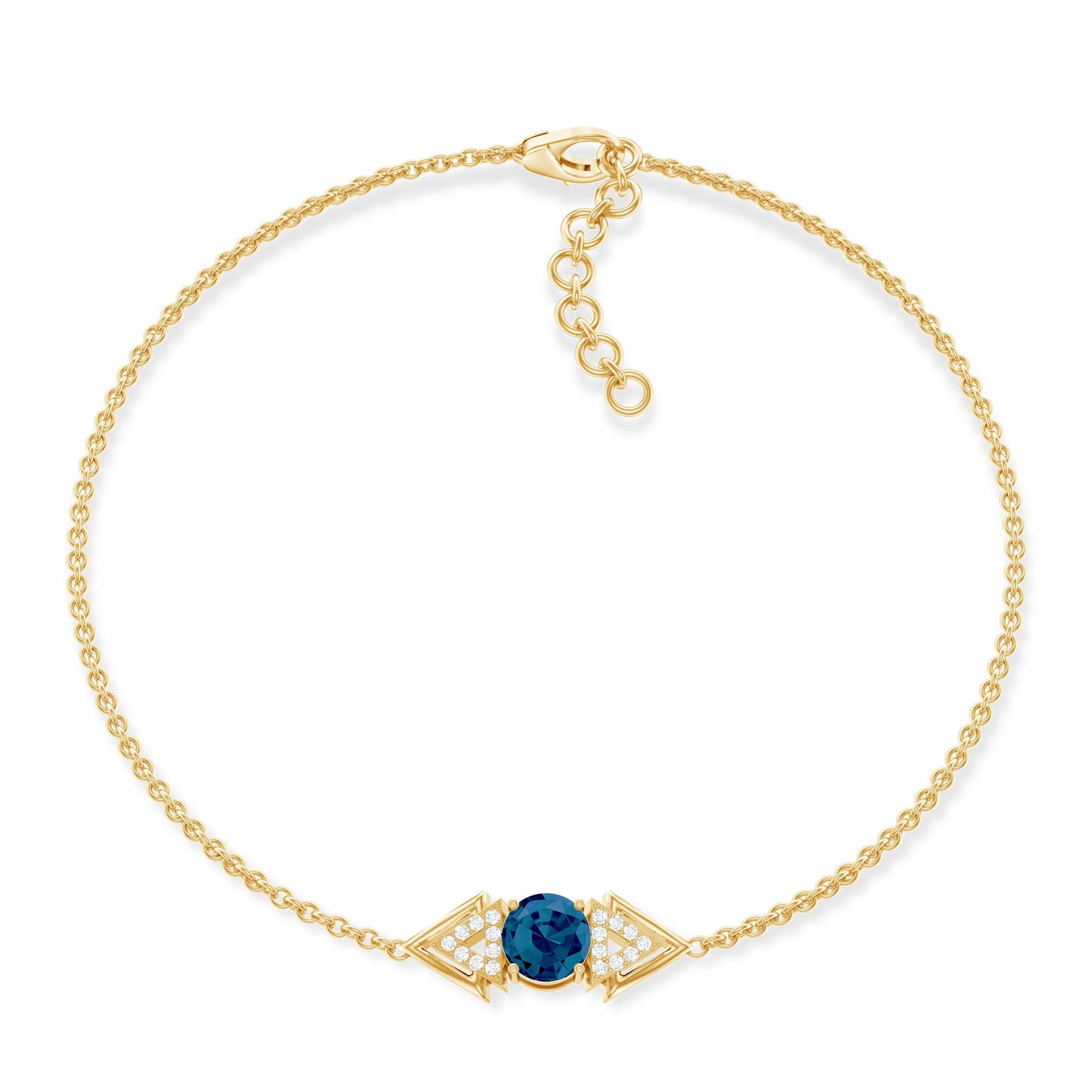 Real London Blue Topaz and Diamond Chain Bracelet