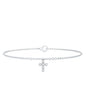 Certified Moissanite Cross Charm Chain Bracelet for Women
