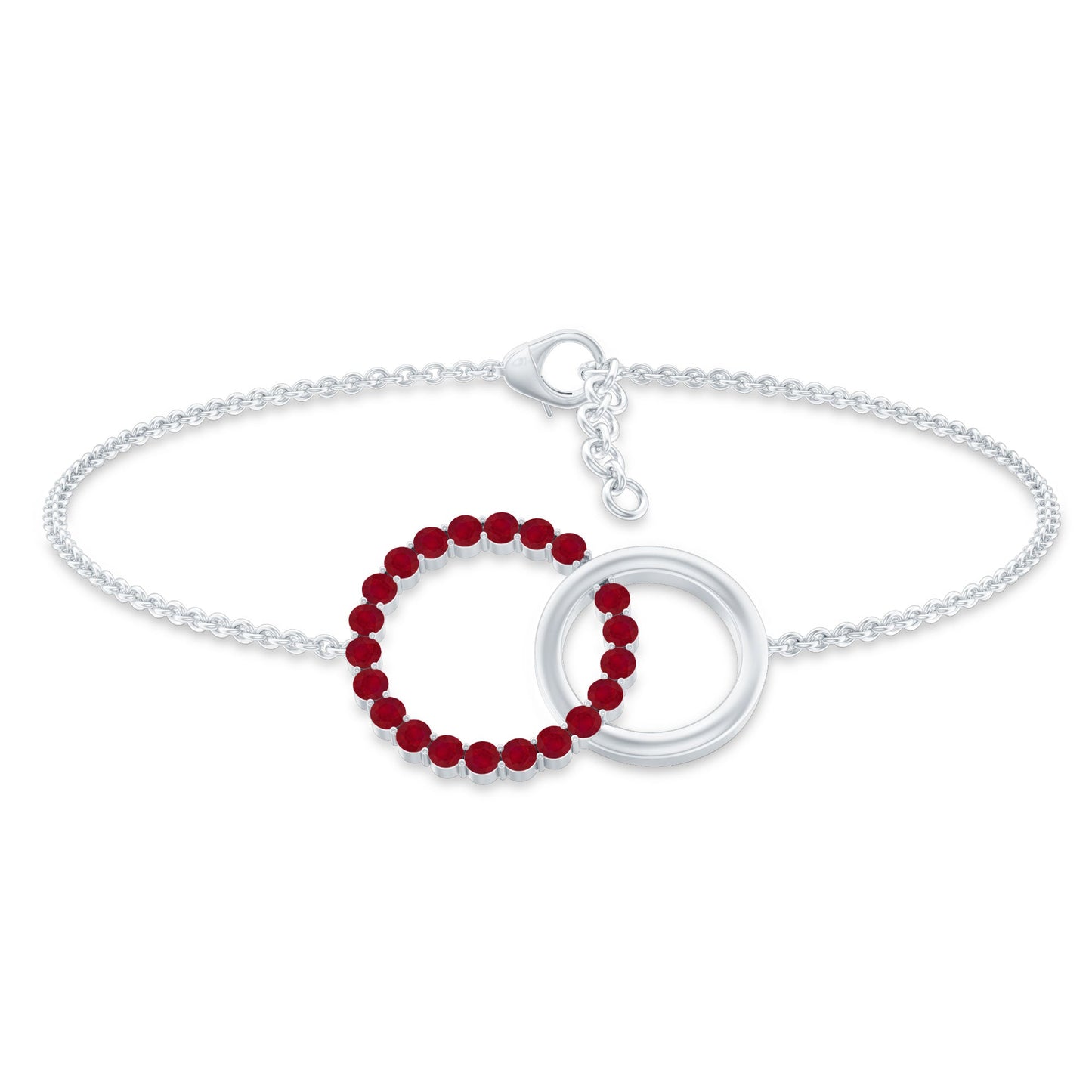 Natural Ruby Interlock Eternity Bracelet with Certificate