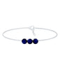 Natural Blue Sapphire Three Stone Chain Bracelet