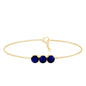 Natural Blue Sapphire Three Stone Chain Bracelet
