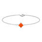 Genuine 0.5 Carat Princess Cut Fire Opal Birthstone Bracelet