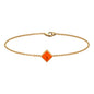 Genuine 0.5 Carat Princess Cut Fire Opal Birthstone Bracelet