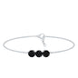 Black Onyx Three Stone Chain Bracelet with Certificate