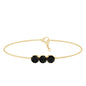 Black Onyx Three Stone Chain Bracelet with Certificate