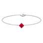 0.8 Carat Princess Cut Ruby Birthstone Bracelet