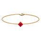 0.8 Carat Princess Cut Ruby Birthstone Bracelet