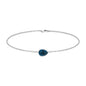 0.7 Carat Pear Cut London Blue Topaz Solitaire Chain Bracelet