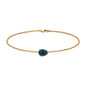 0.7 Carat Pear Cut London Blue Topaz Solitaire Chain Bracelet