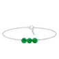 Real Certified Emerald Three Stone Bracelet for Women
