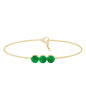 Real Certified Emerald Three Stone Bracelet for Women