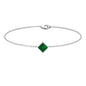 0.36 Carat Princess Cut Real Emerald Birthstone Bracelet with Certificate