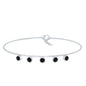 Certified Five Stone Black Onyx Charm Bracelet for Women