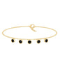 Certified Five Stone Black Onyx Charm Bracelet for Women