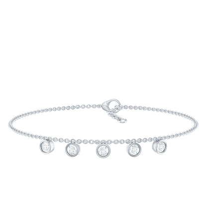 Certified Moissanite Five Stone Bracelet with Certificate