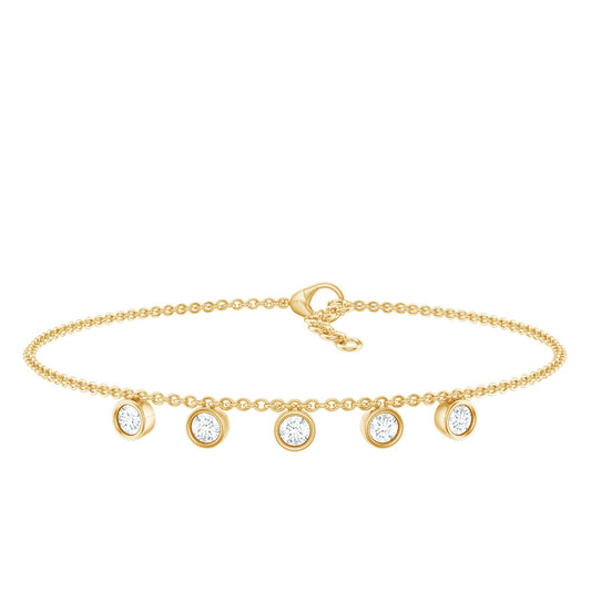 Certified Moissanite Five Stone Bracelet with Certificate