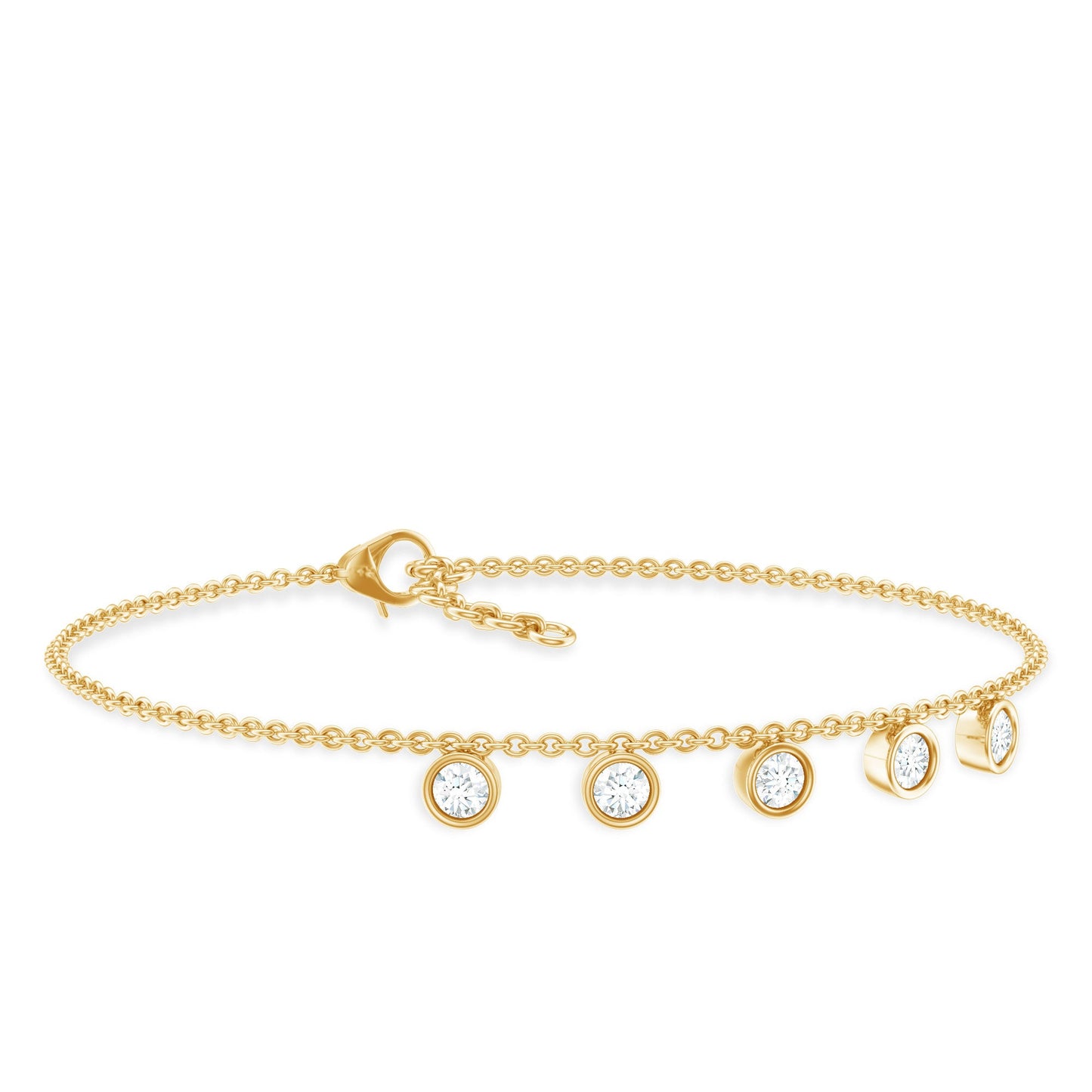 Certified Moissanite Five Stone Bracelet with Certificate