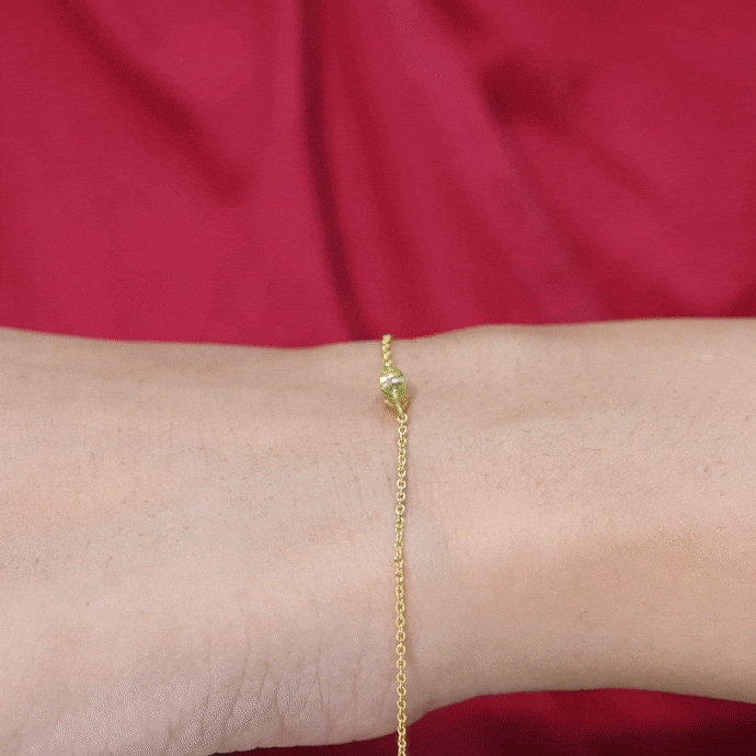 Genuine 0.74 Carat Marquise Cut Solitaire Peridot Chain Bracelet