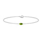 Genuine 0.74 Carat Marquise Cut Solitaire Peridot Chain Bracelet