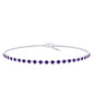 Minimalist Bezel Set Amethyst Chain Bracelet