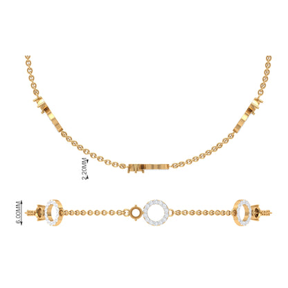 Genuine Emerald and Diamond Station Chain Bracelet
