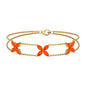 Marquise Cut Fire Opal Flower Chain Bracelet