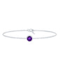 1.2 Carat Genuine Amethyst Solitaire Chain Bracelet in Bezel Set