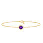 1.2 Carat Genuine Amethyst Solitaire Chain Bracelet in Bezel Set
