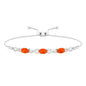 Natural Oval Fire Opal Infinity Bolo Bracelet for Women