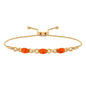 Natural Oval Fire Opal Infinity Bolo Bracelet for Women
