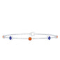 Bezel Set Fire Opal Evil Eye Station Bracelet for Women