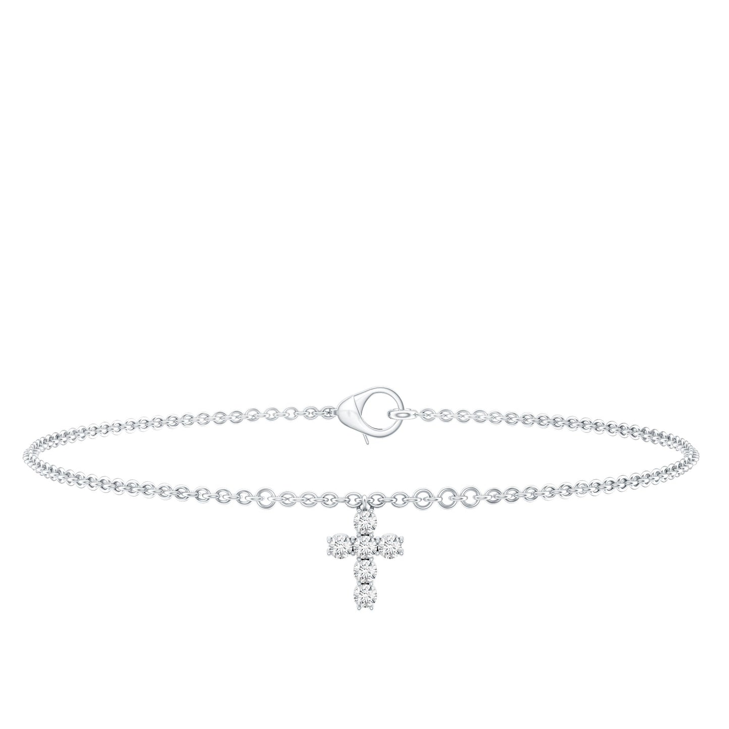 Certified Diamond Cross Chain Bracelet