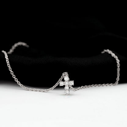 Certified Diamond Cross Chain Bracelet