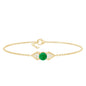 Genuine Emerald and Diamond Chain Bracelet For Her