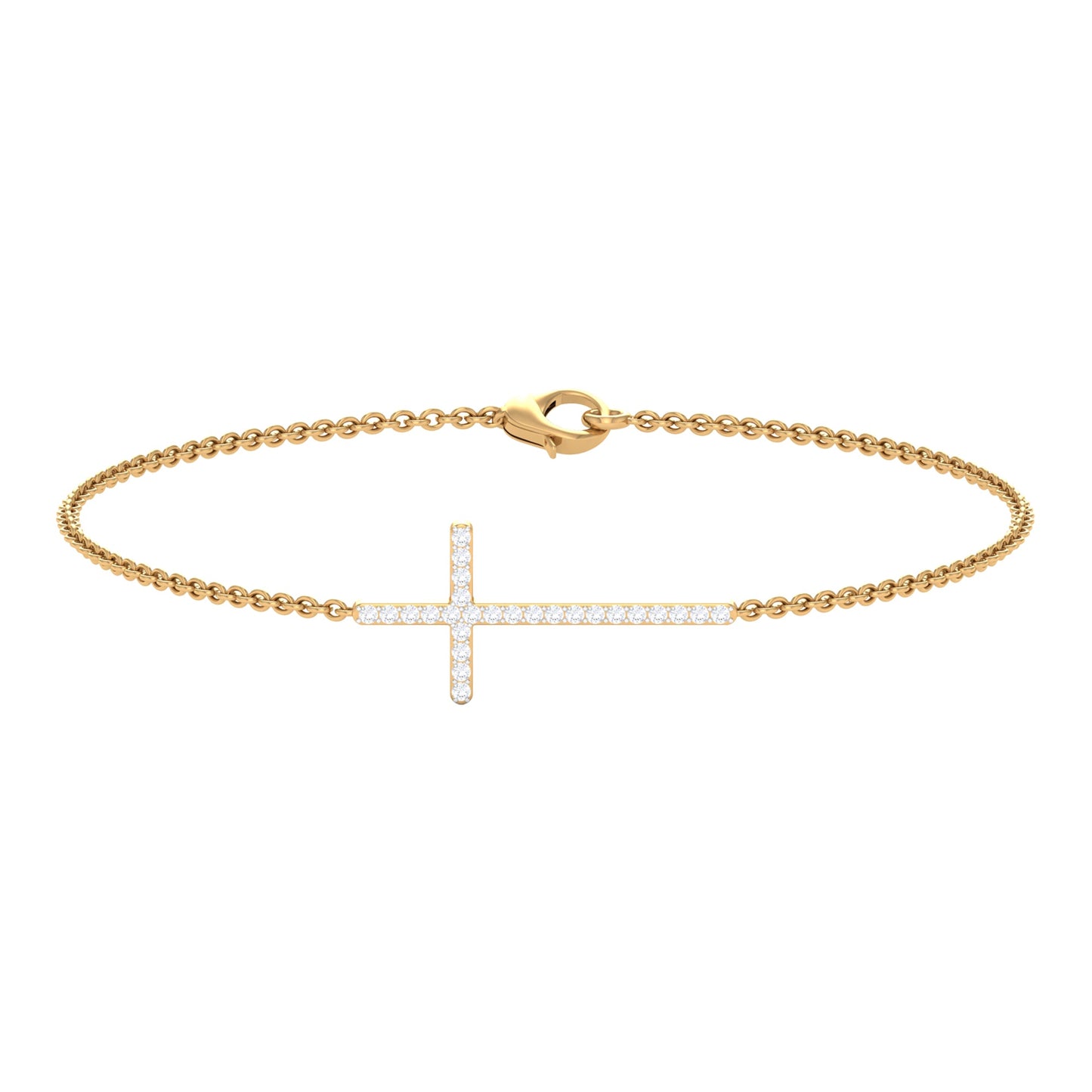 Certified Diamond Sideway Cross Bracelet