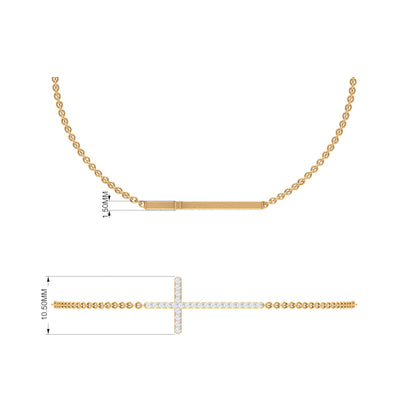 Certified Diamond Sideway Cross Bracelet