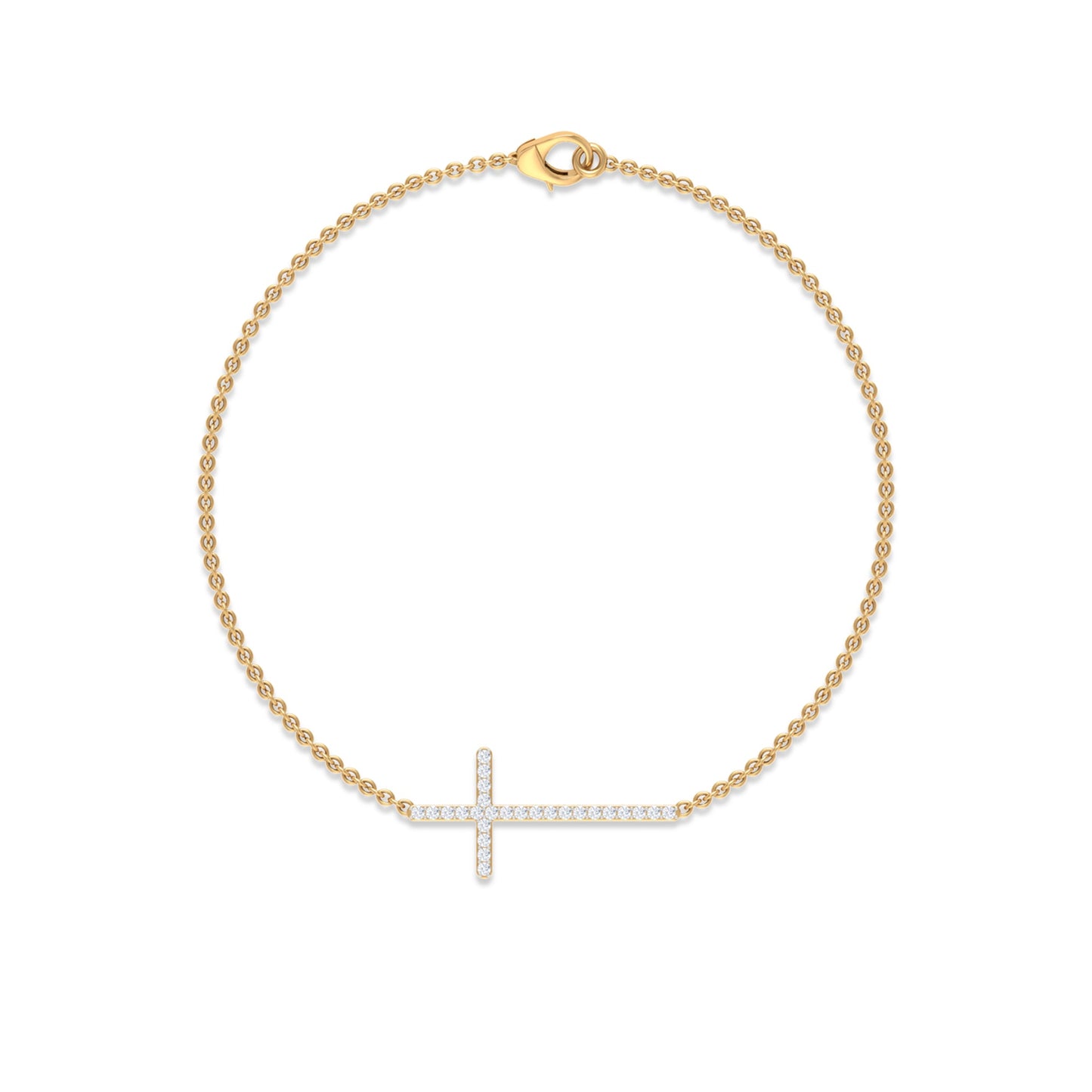 Certified Diamond Sideway Cross Bracelet